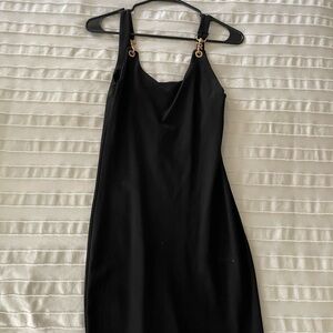 Zara Black Dress with Gold Accents